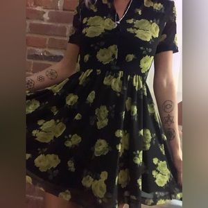 Black mini collared dress